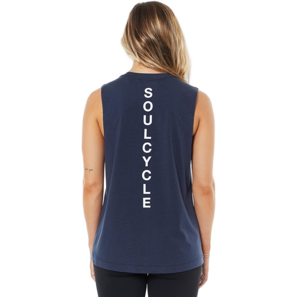 🐾SOUL by SoulCycle Navy Evelyn Skull Graphic Tank Top size S NWT - Picture 2 of 6